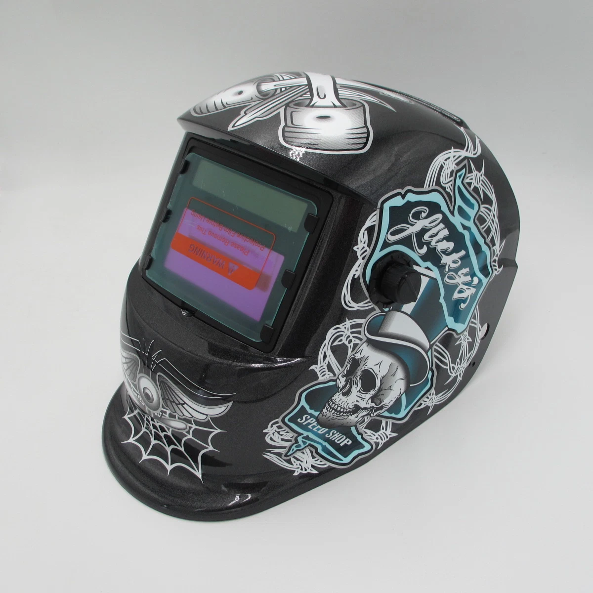 Blue Ture Color Athermal Welding Filter Helmet Black Glass Auto Darkening