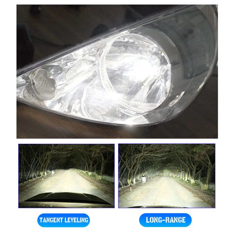 Lâmpada LED LED Ewest para mini-projetor de lentes H4 para faróis Lente de projetor LED Bi-Car de 70 W e 16 000 lm