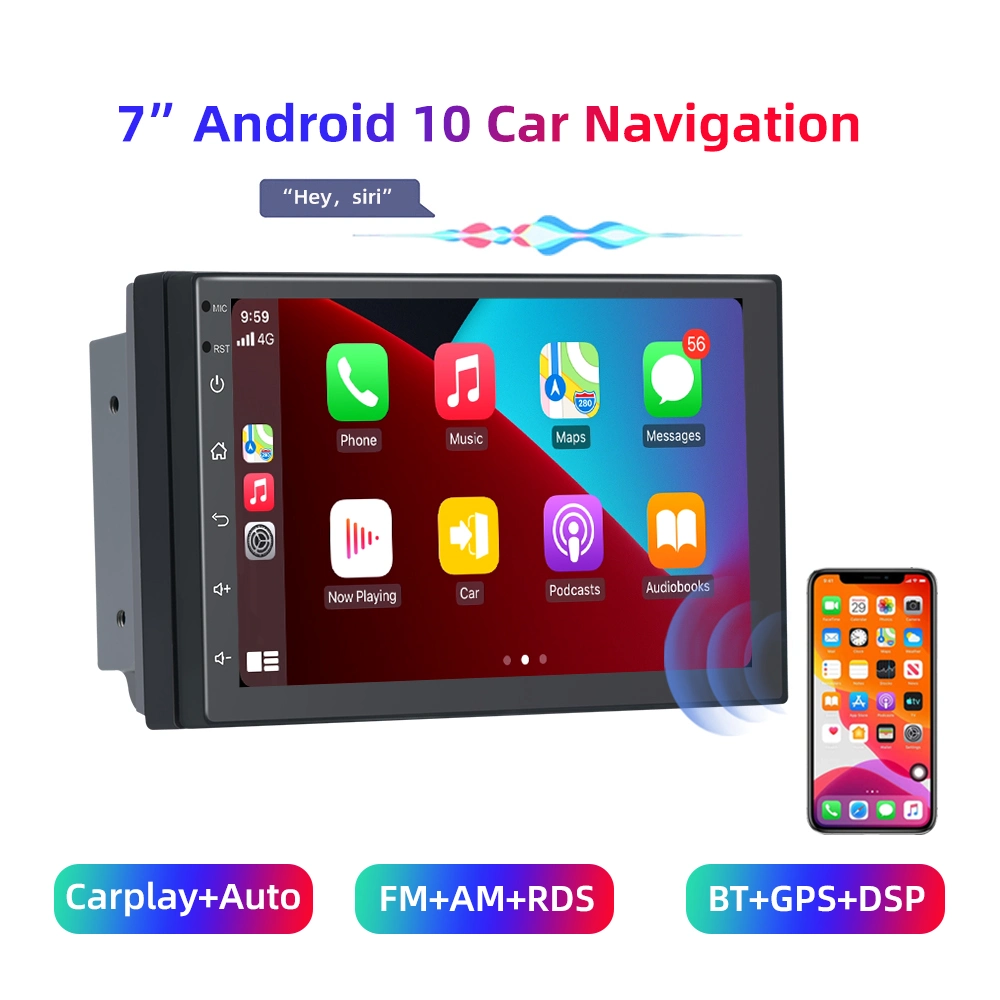 Aluguer de DVD 2 DIN universal de 7", Rádio Android GPS 2DIN aluguer de DVD de navegação GPS