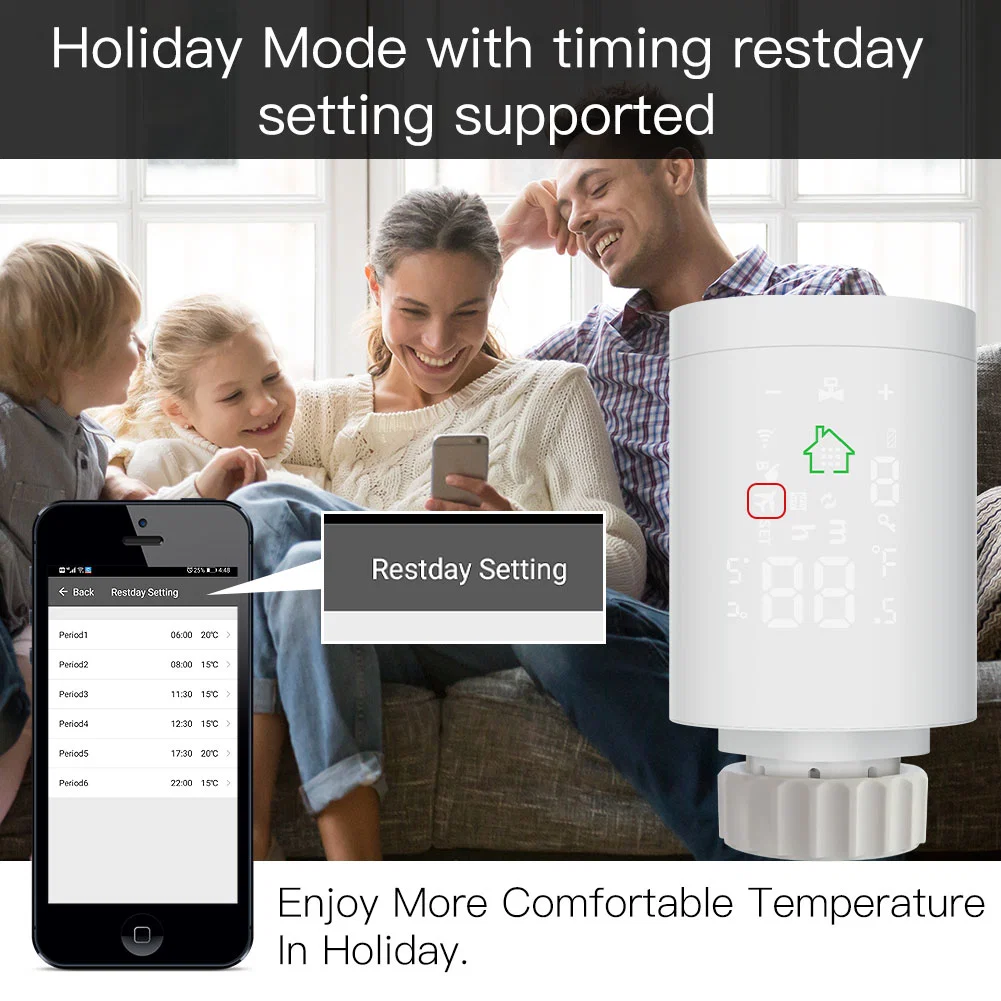 Tuya Thermostatic Heating Radiator Valve Head Controller Radiator Actuator Smart Thermostat APP Remote Control Tuya Smartlife Alexa Acho Google Home Smarthome