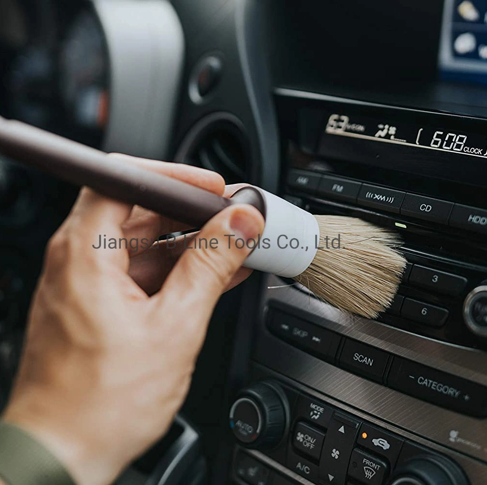 3PCS Multi-Purpose Car Detail Brushes with Natural Boars Hair for Interior and Exterior Detailing