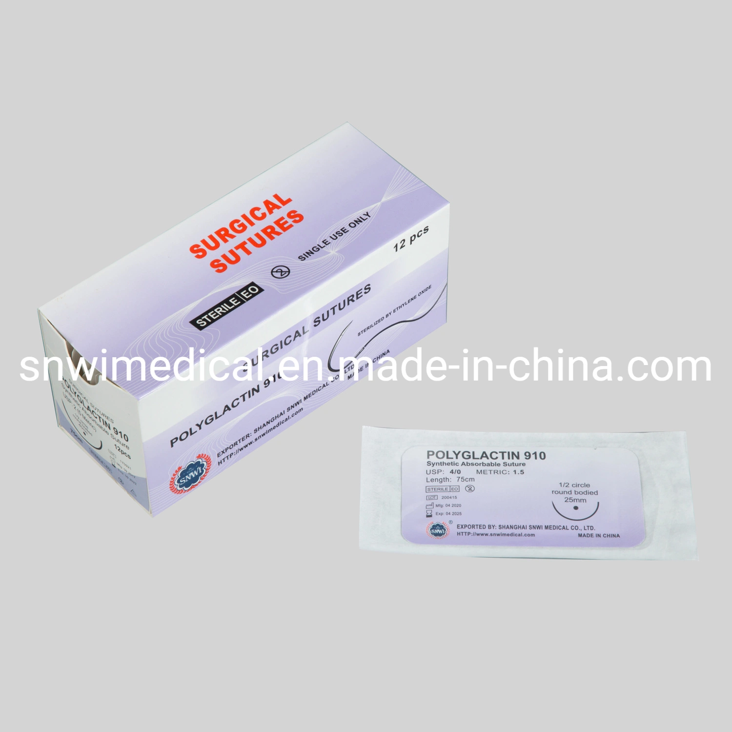 Monofilament de nylon de haute qualité Non-Absorbable stérile jetable suture chirurgicale en nylon polyamide médical avec l'aiguille