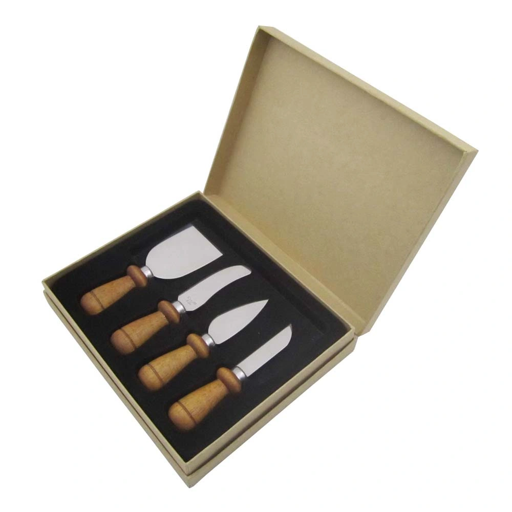 Cheese Knife Set 4-Piece Stainless Steel Cheese Knives Set with Gift Box