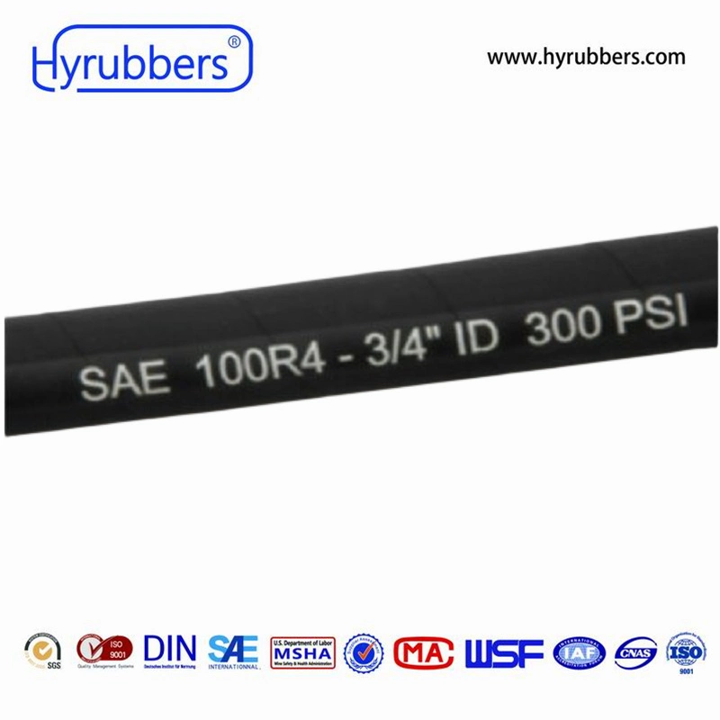 High Pressure Oil Resistant Flexible Industrial Rubber Hose SAE 100 R4