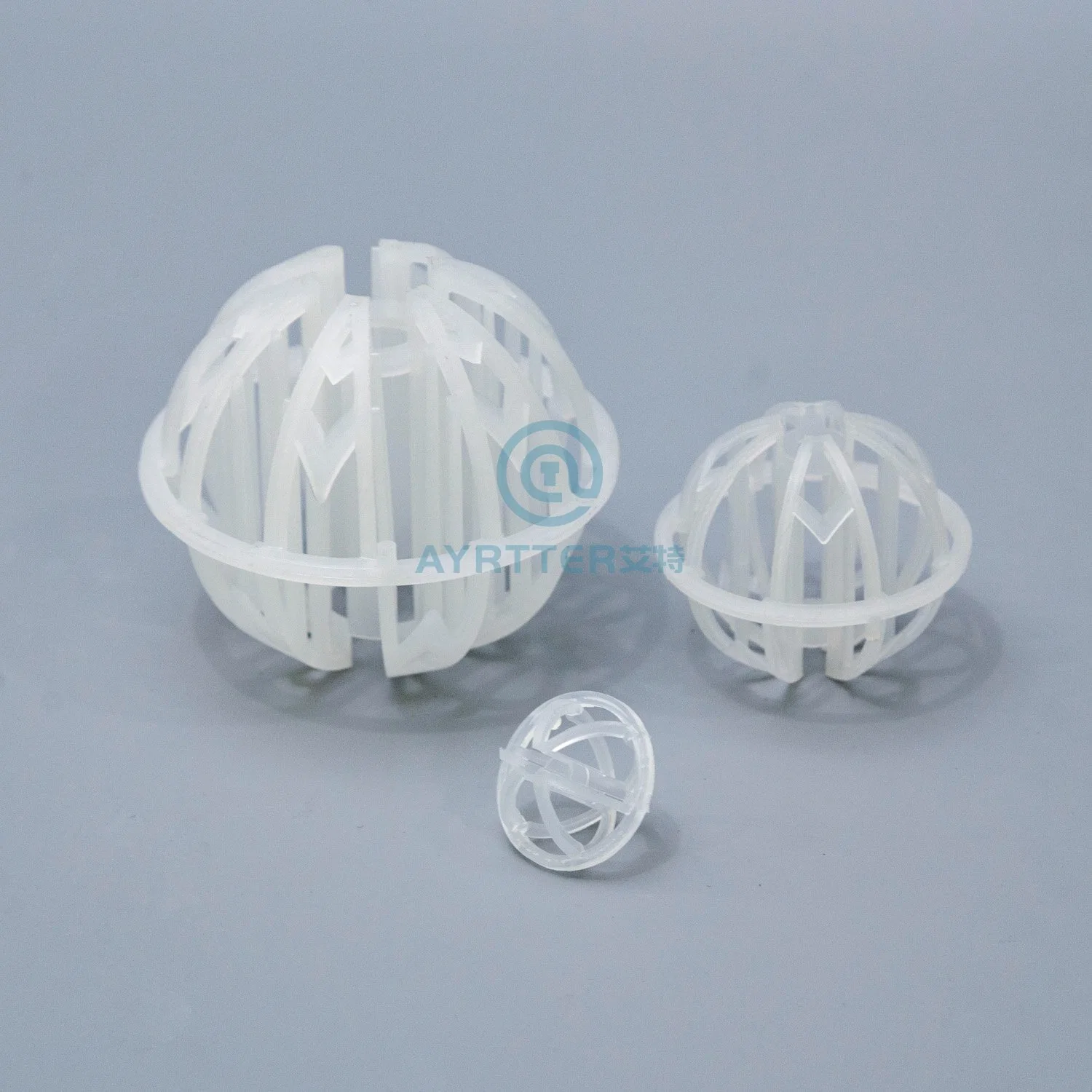 1", 1.25", 2", 3.5" Plastic Tri Pack for Hollow Spherical-Shaped Random Tower Packing for Air Scrubber