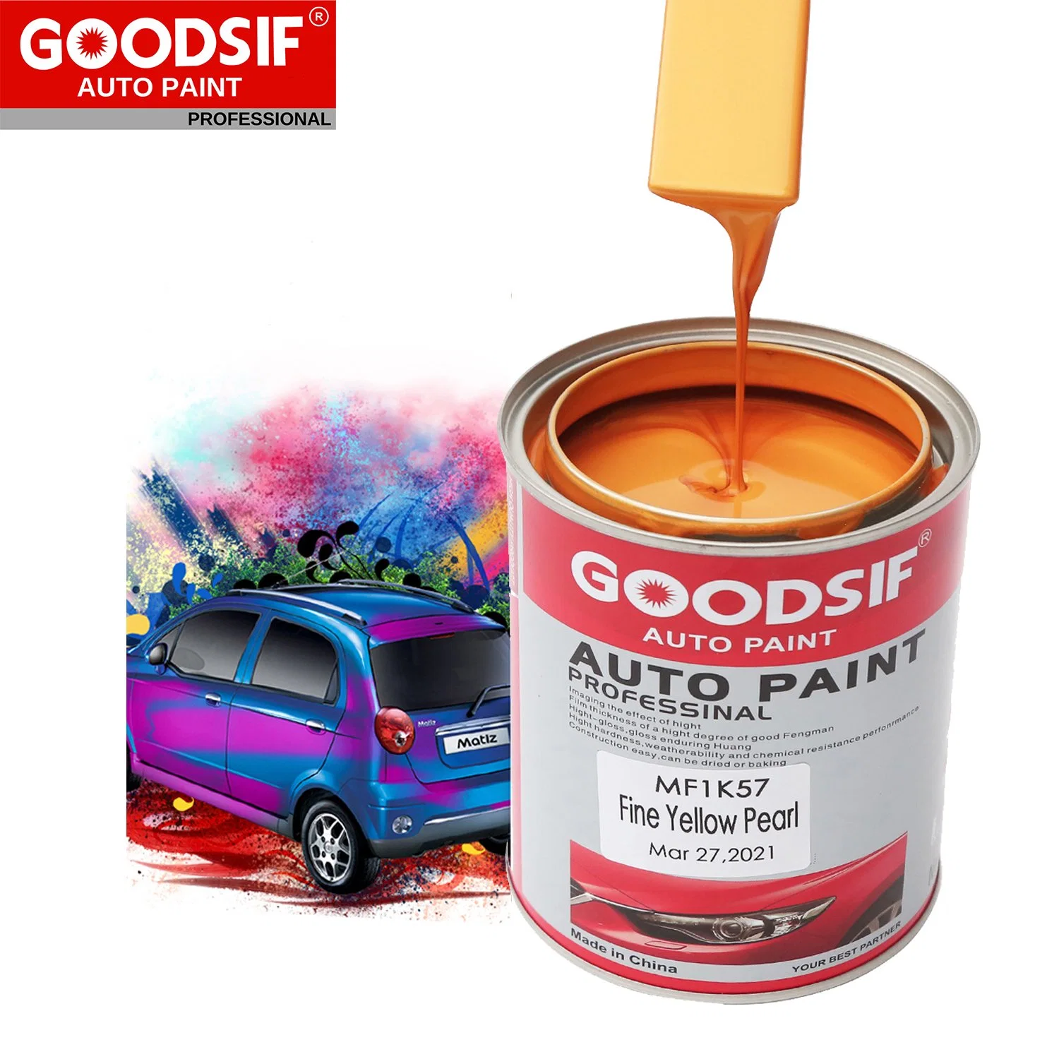 Goodsif Automoción profesionales proveedores de pintura de imprimación de pintura de auto nivelador High Solid satinado Refinishing Kit de pintura de coche