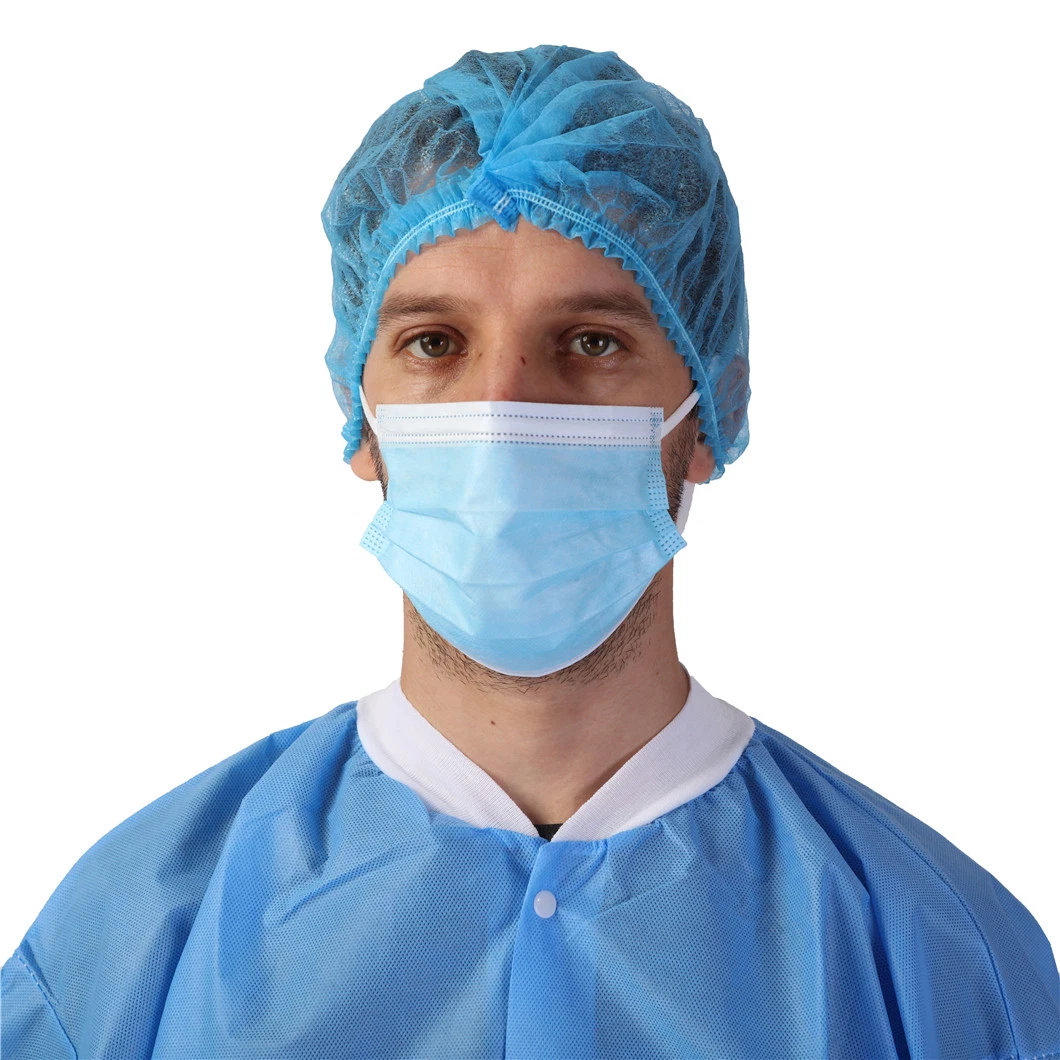 Factory fabrica de telas azul de 3 médicos desechables Mascarilla para todas las personas con la norma EN14683