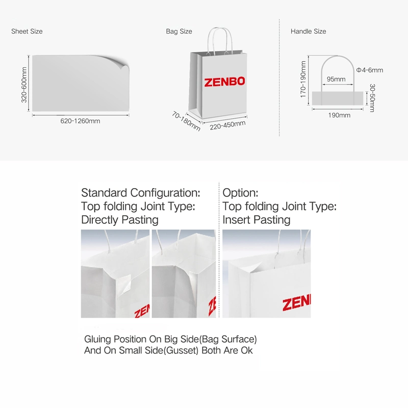 Automatic Paper Bag Making Machine with Customized Printing Machine on Paper Bags