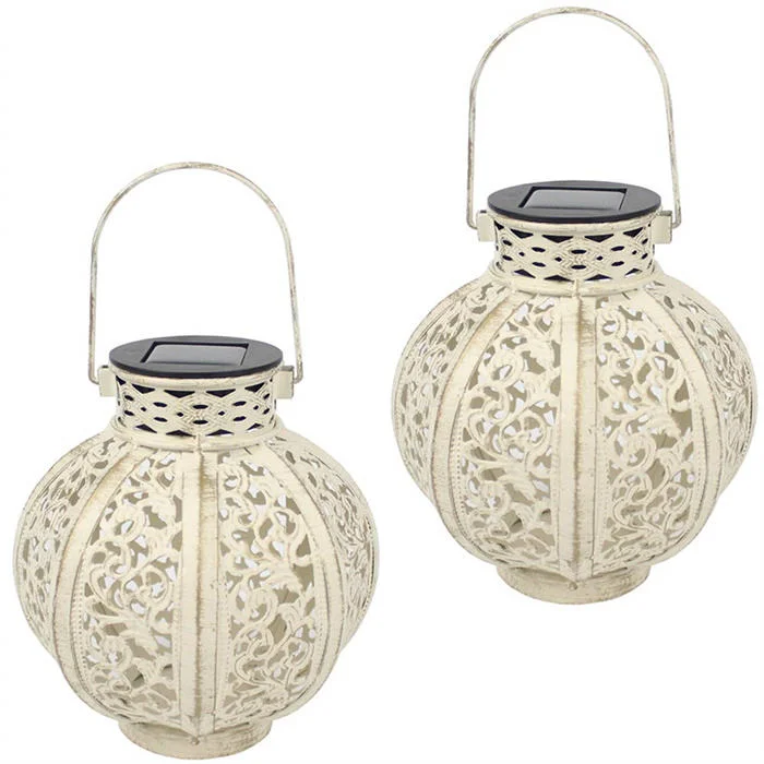 Hanging Solar Lanterns Retro Solar Lights with Handle for Yard Tree Fence Patio