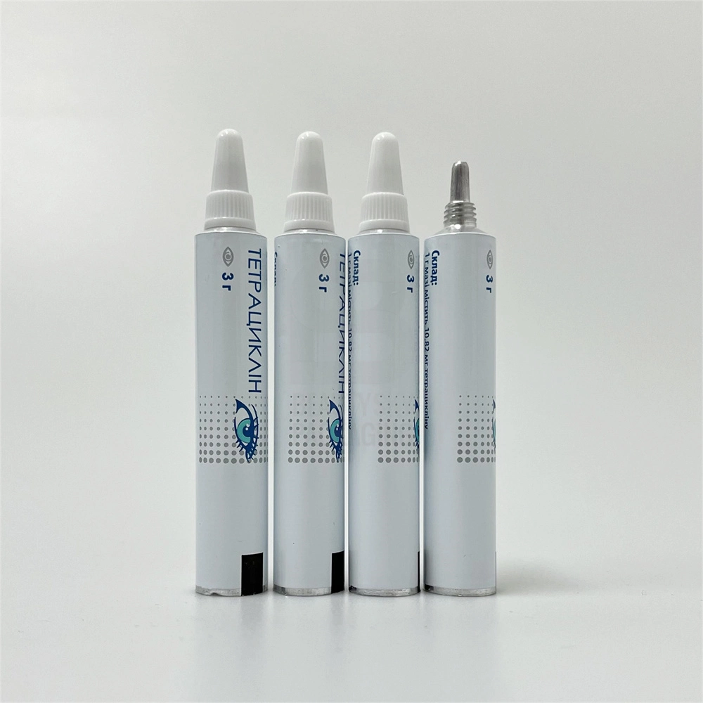 3G 3,5g 5g 3ml 5ml 3,5ml tubos de aluminio para el Ointment ocular Embalaje para productos farmacéuticos