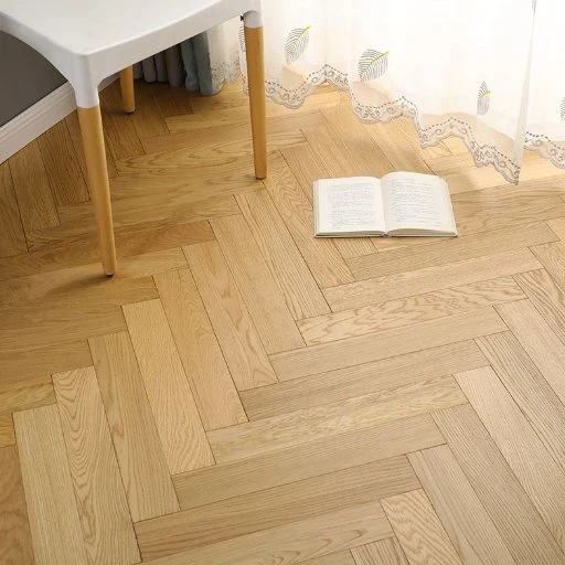 Herringbone Fishbone Wood Laminate Spc Flooring with Brushed Smooth Surface Oak