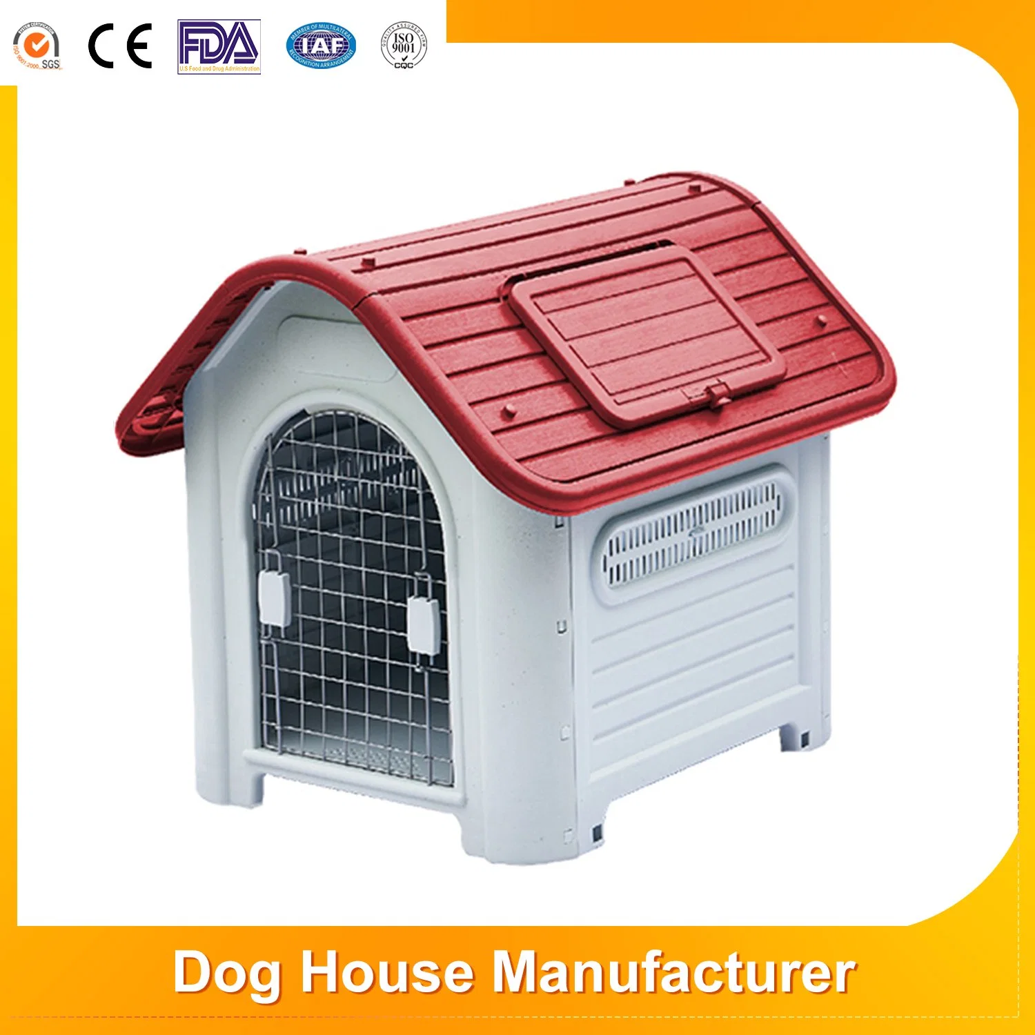 Venta caliente Ventilador impermeable Gran Perro plástico Kennel Refugio impermeable Y protector solar extraíble mascota Casa
