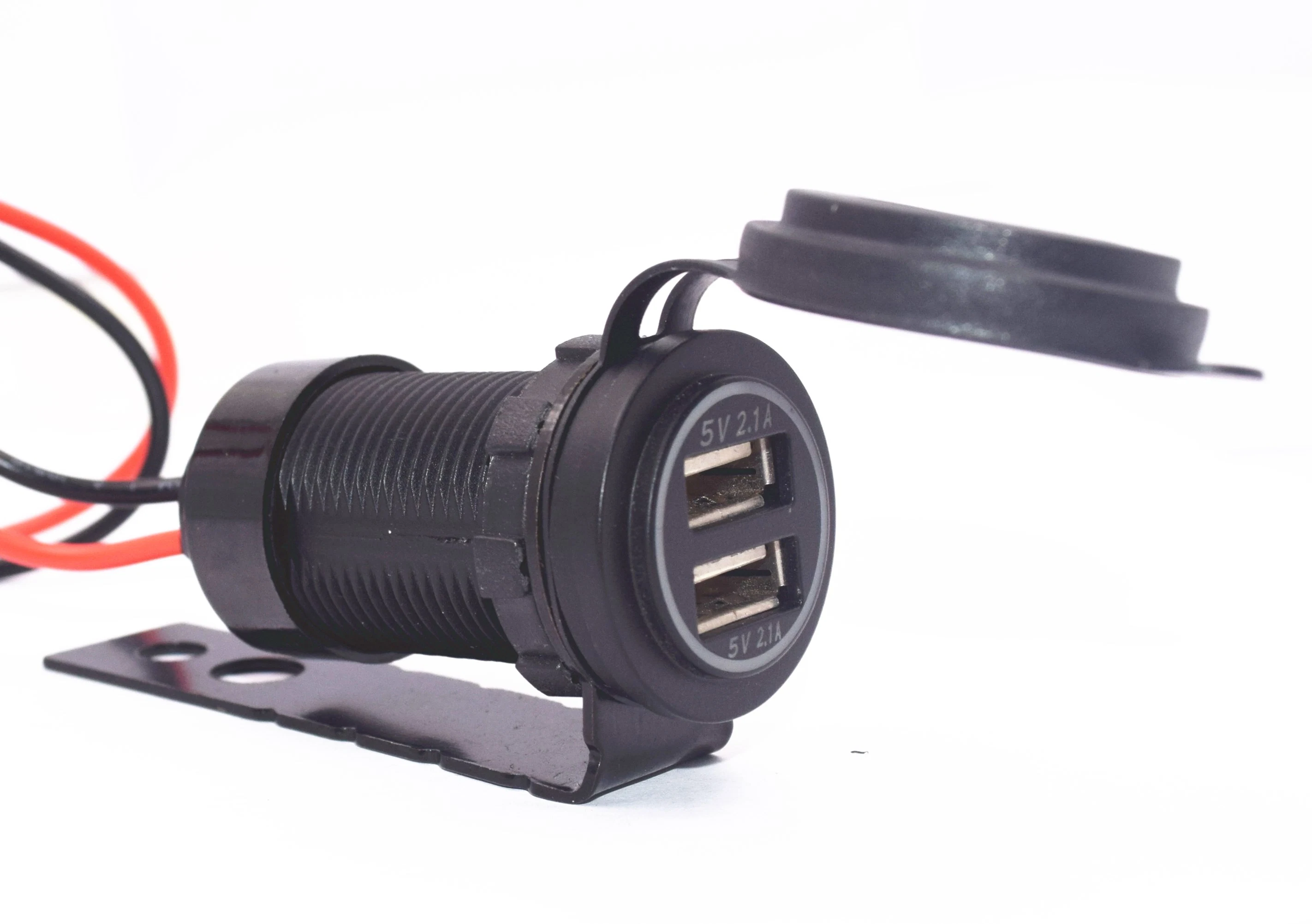 Motorcycle DC 5V 4.2A Dual USB Charger with LED