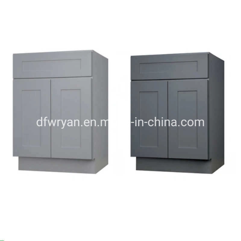 PVC Film Modular Kitchen Cabinet Door with Base Carcase Kitchen Cabinets for Wooden Furniture