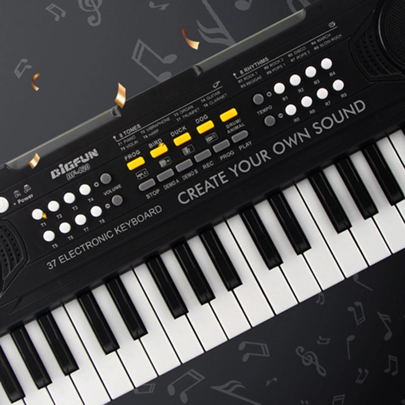 37 Teclas Piano para Niños Juguetes Musicales Piano Negro Teclado de Música Portátil Teclado de Música Electrónico Juguetes Educativos de Aprendizaje Teclados