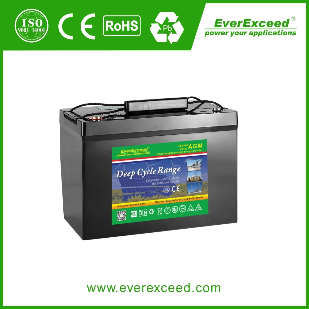 Everexceed 12V150ah Deep Cycle Battery Solar Storage Energy System Battery Marine Electric Scooter Battery Boat Power Bank to Replace AGM Battery