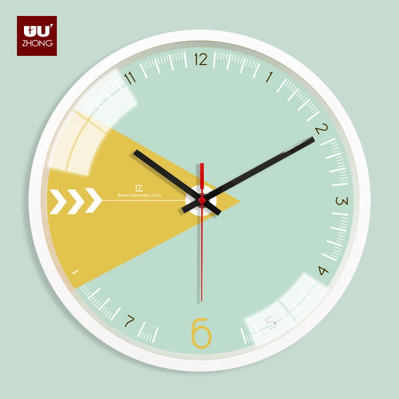 12 Inch Plastic Wall Clock Color PVC Printing Clock for Home Office Home Decoration Wall Clocks