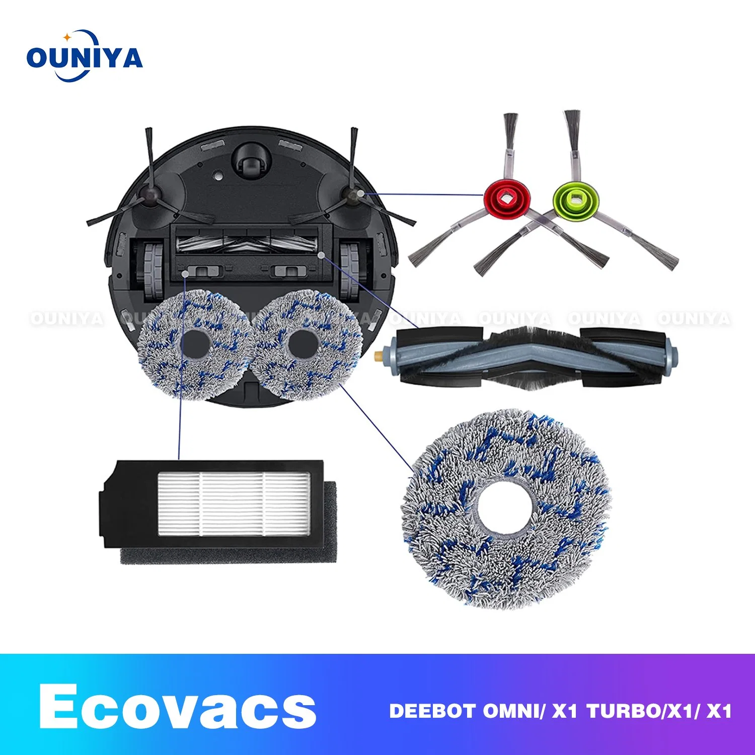 Ecovacs Deebot X1 Robot-Controlled Turbo de pièces pour les collecteurs de poussière