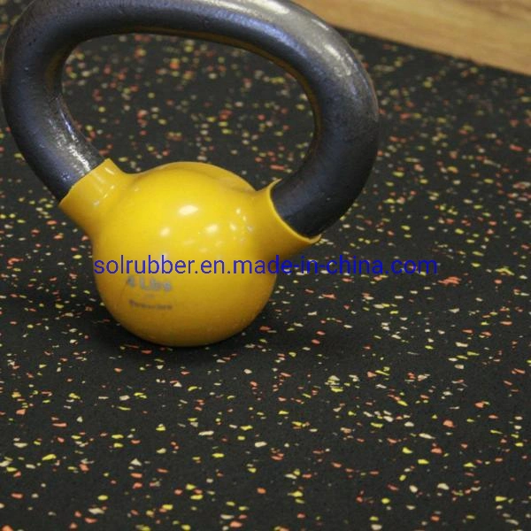 Sol Gummi Umweltfreundliche Feuerbeständigkeit Cuetomized Rubber Gym Bodenbelag Rollen