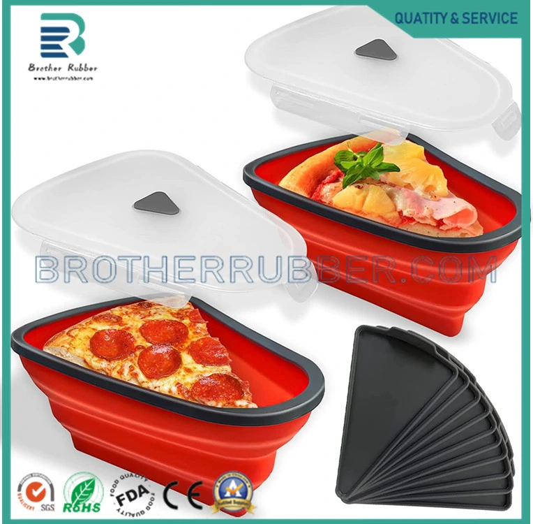 Triangular Pizza Storage Container Expandable Reusable Silicone Pizza Box