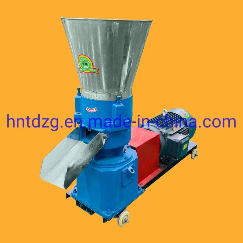 Wood Chip Biomass Straw Mini Pellet Flat Die Pellet Making Machine Fish Feed Processing Machine