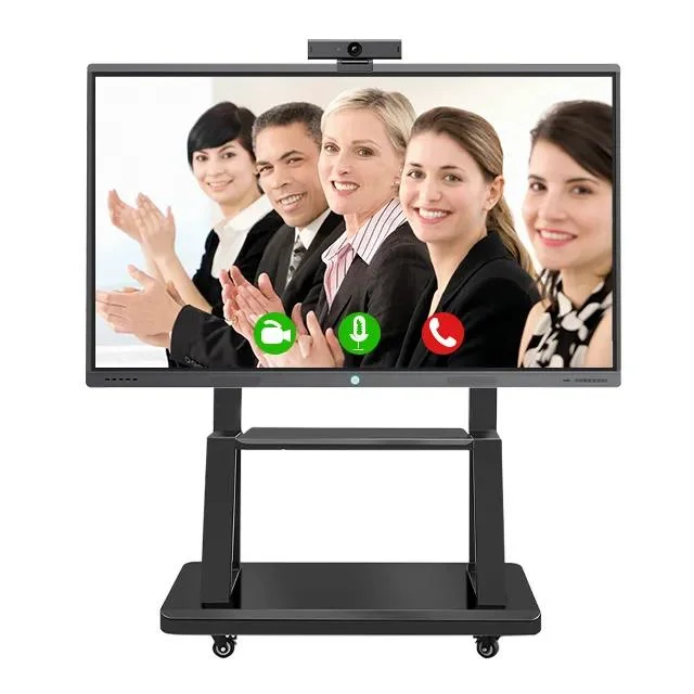 Conferencia HD a todo color 16: 9 TV pantalla de tablero pantalla todo en uno móvil pantalla LED interior para sala de reuniones
