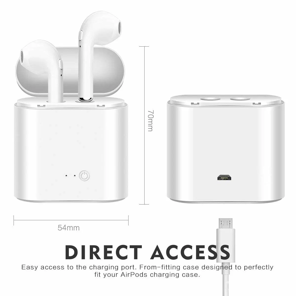 Dual Wireless Earbuds True Twins Headset in-Ear Bluetooth Headphones