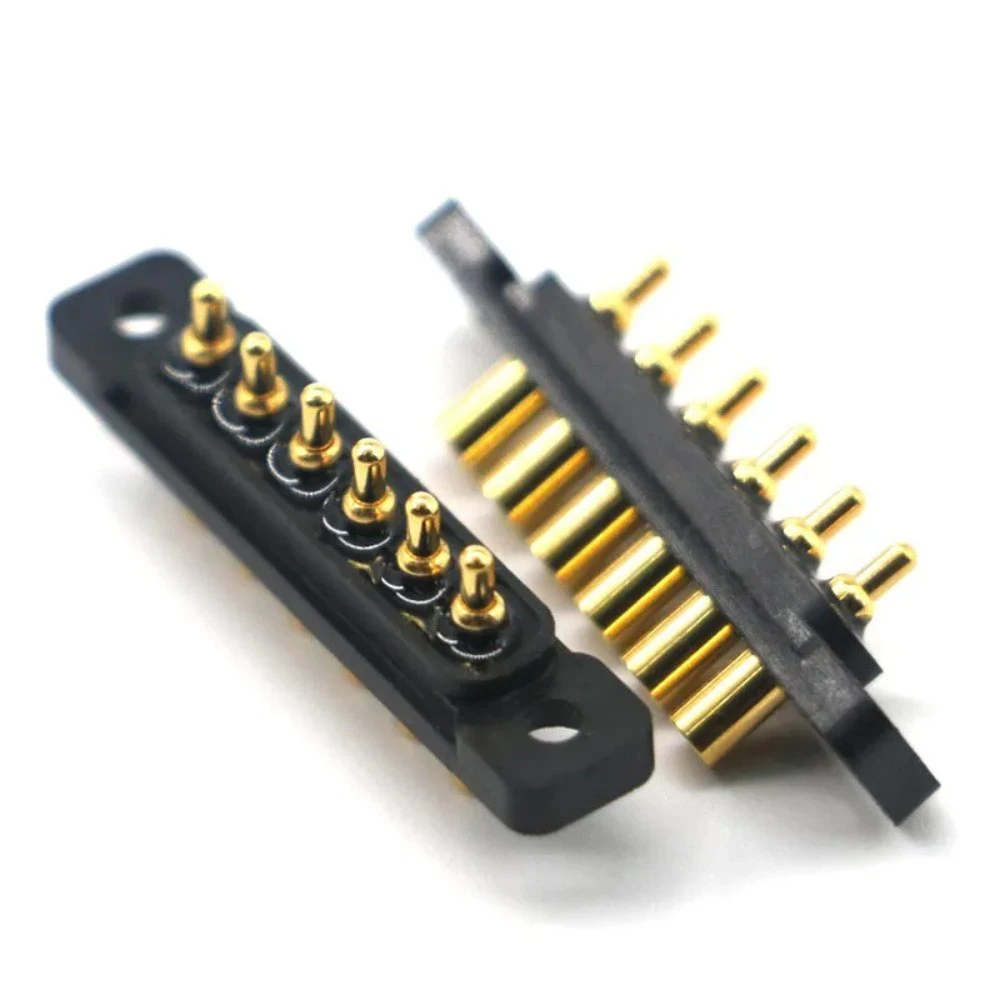 Optional Pitch Gold Plated Brass Connectors Side Entry SMT Spring Load Pogo Pin