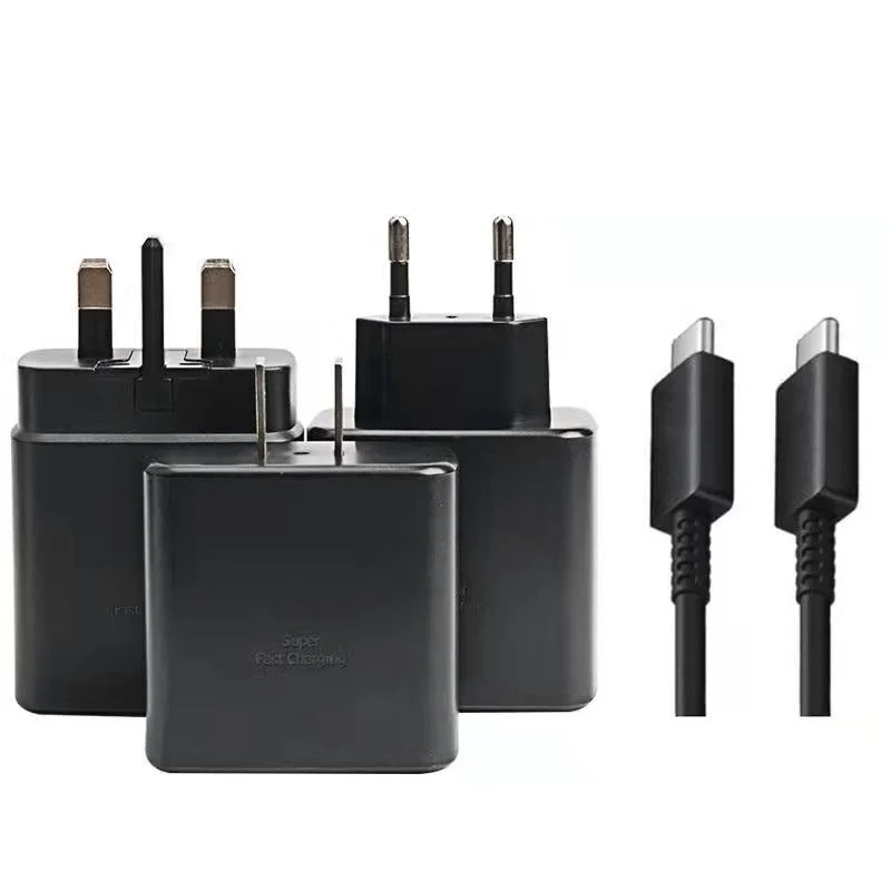 Amazon Hot Selling 45 Вт Super Fast Charger для Samsung US/EU/UK Кабель для зарядки PD USB C адаптер Type C для путешествий Samsung S20 S21 Note 10 PD адаптер типа C.