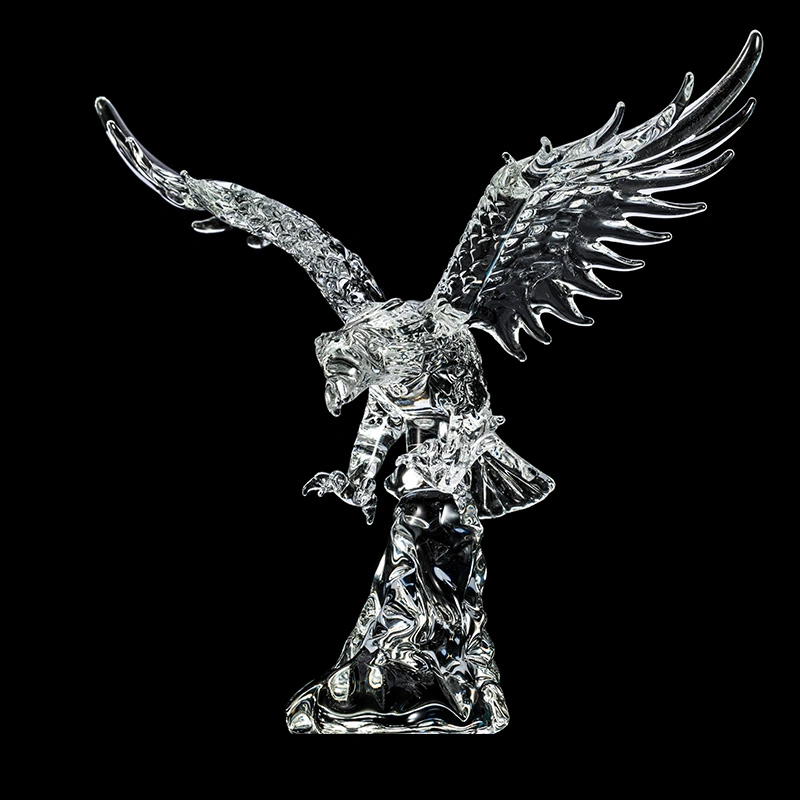 Fashion Crystal Glass Eagle Craft for Office Gift (KS06045)