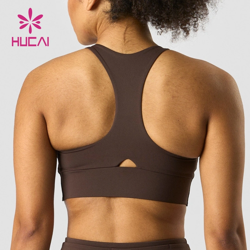 Custom Private Label High Elasticity Gym Women Irregular Hollow Design Medium Support ODM Sports Bras