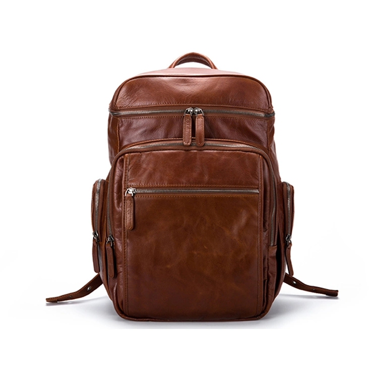 2020 Fashion Design Factory Price Good Quality Genuine Leather School Backpack Bag for Men