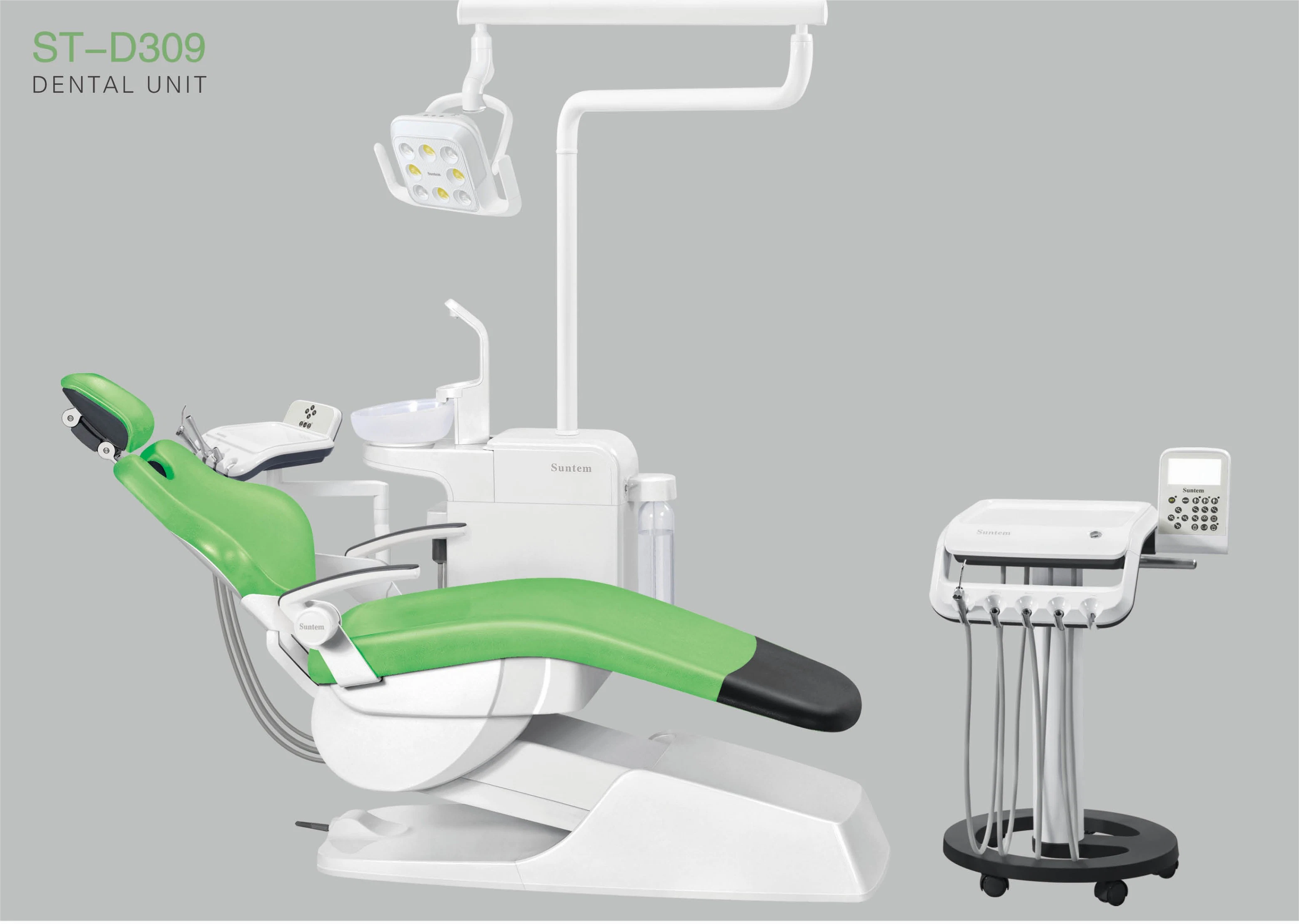 Suntem Dental Chair with Auto Spittoon Flushing and Cup Filler Control System