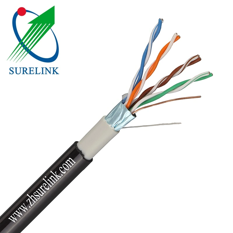 Surelink Customized Outdoor 4pair 24AWG Solid Copper UTP Cat5e U/FTP Cat5e RJ45 Cable Ethernet Cable 305m