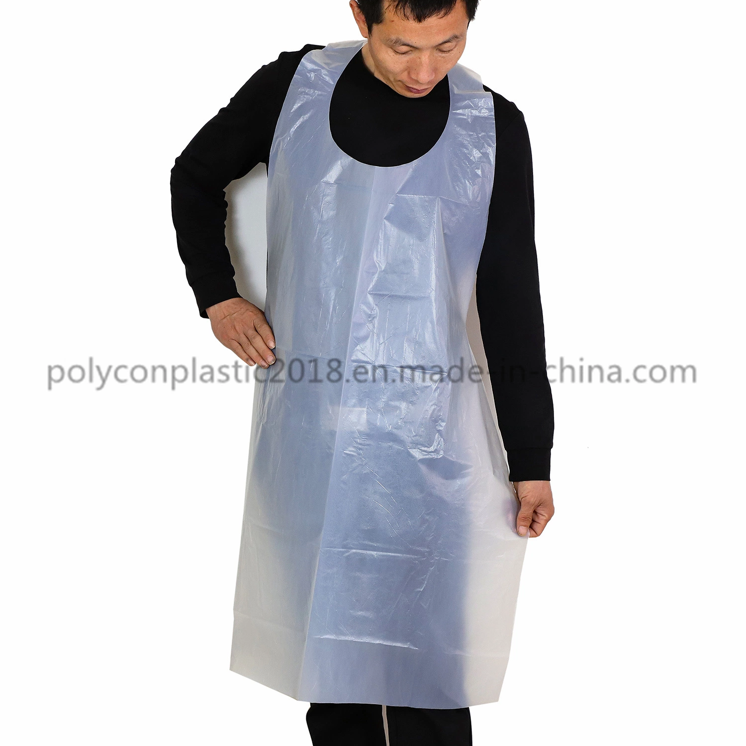 White Disposable PE Apron for Sale for Cleaning Sleeveless Apron