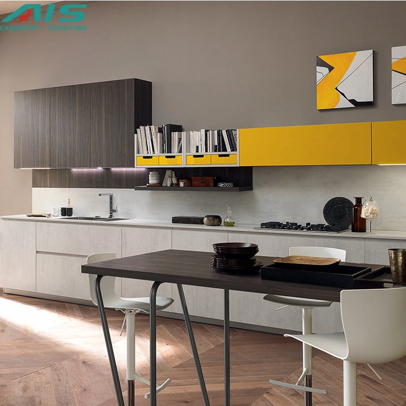 AIS 2023 China Modern designs completo aberto Grey Melamine Modular Armários de cozinha multifunções com designs Islands