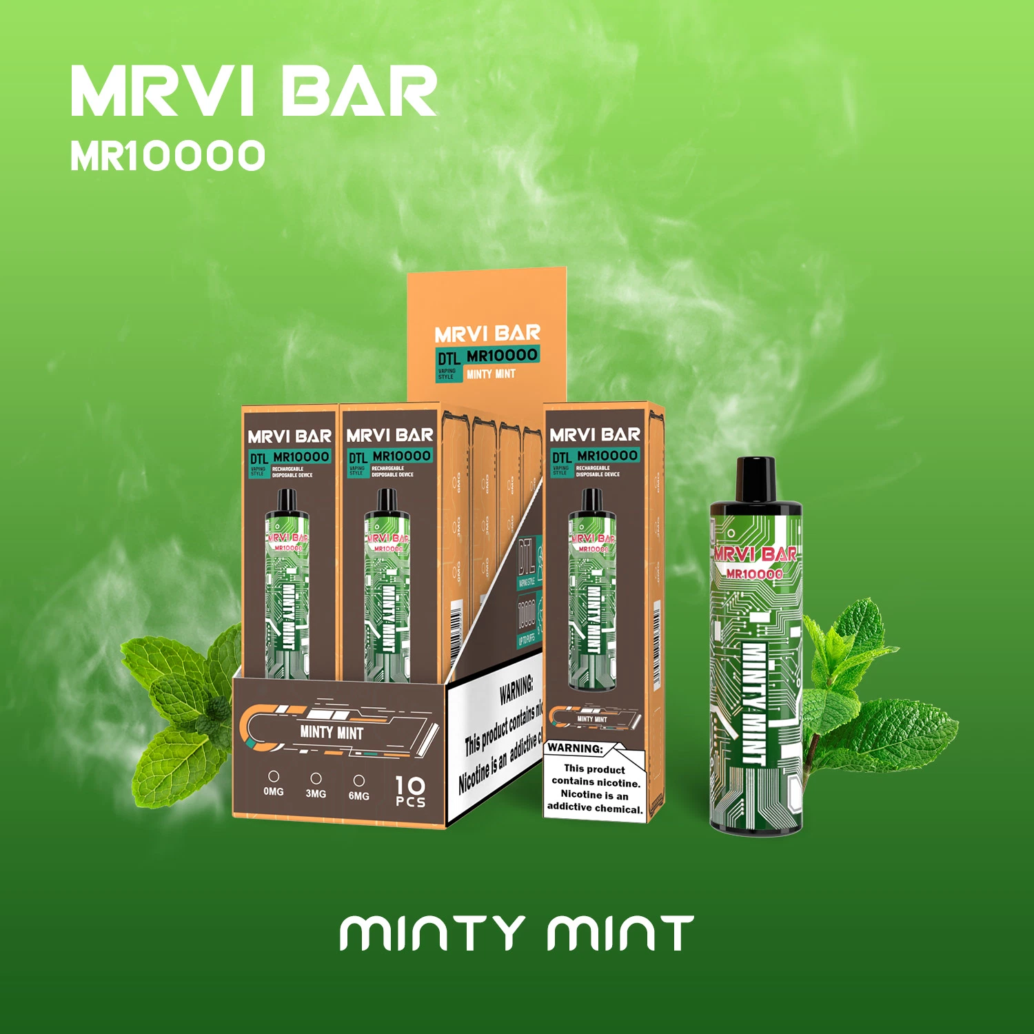 OEM DTL style de vaping cigarette électronique bon goût E liquide Mrvi Bar Puff 10000 vs Vozol Alien Randm Tornado