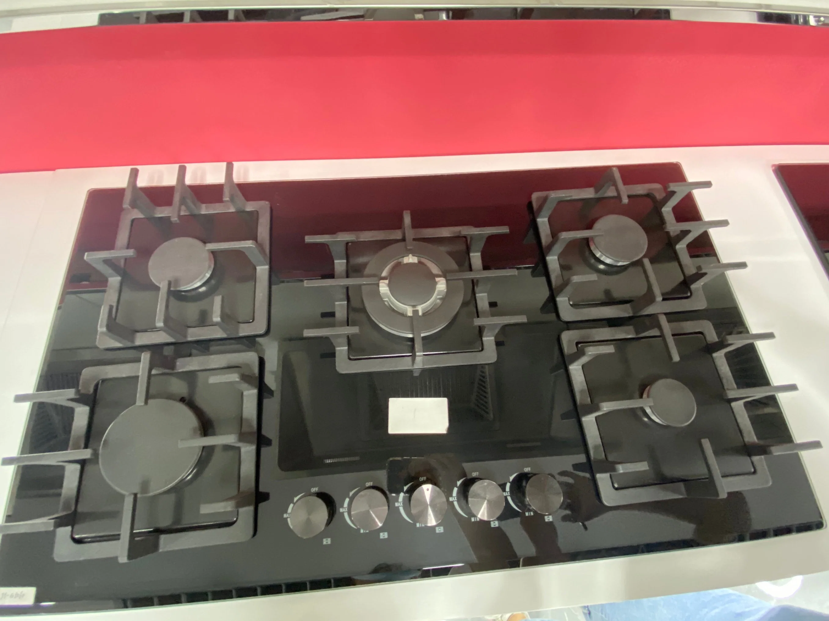 Built-in Gas Cooker Cast Iron Cooktop Kitchen Appliances with 5 Burners Stainless Steel Gas Hob with Safety Device