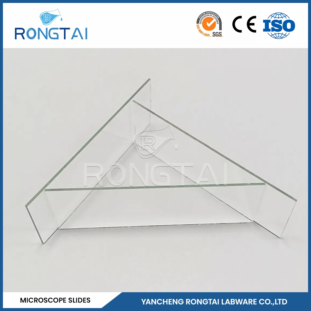 Rongtai School Laboratory Glassware Manufacturers Clear Microscope Slides China 7101 7102 7105 7107 7109 Large Microscope Slides