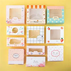 New Fashion Fancy Window Sweet Pie Boxes Folded Biscuit Package Boxes