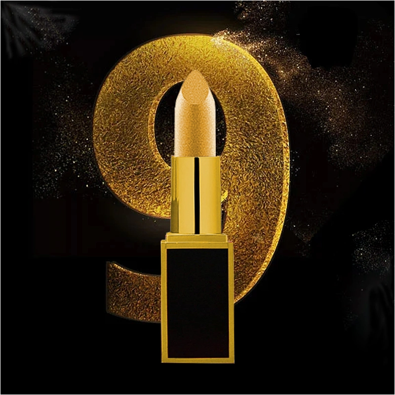 OEM Gold Pearl Lipstick Sparkle utilizado solo superpuesto con Lip Maquillaje