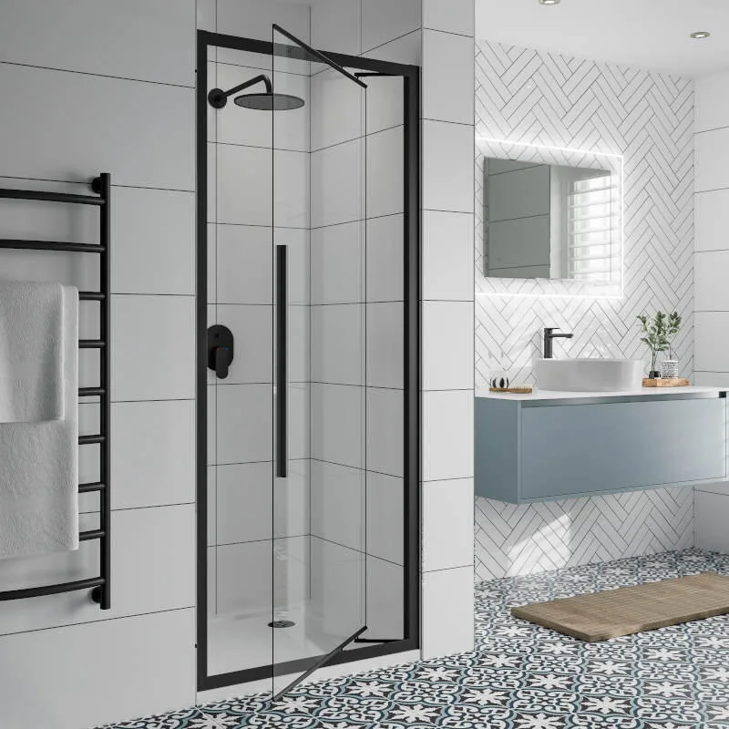 High quality/High cost performance  Polished Customized Shower Room Cubicle Glass Show Folding Bathroom Door