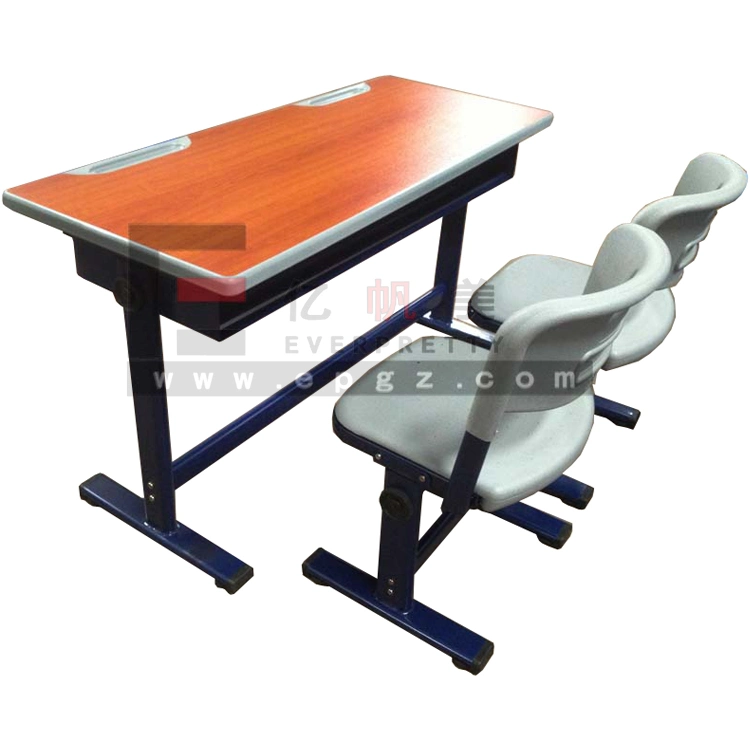 Aula de madeira Funriture Estudante Plástica Dupla mesa e cadeira