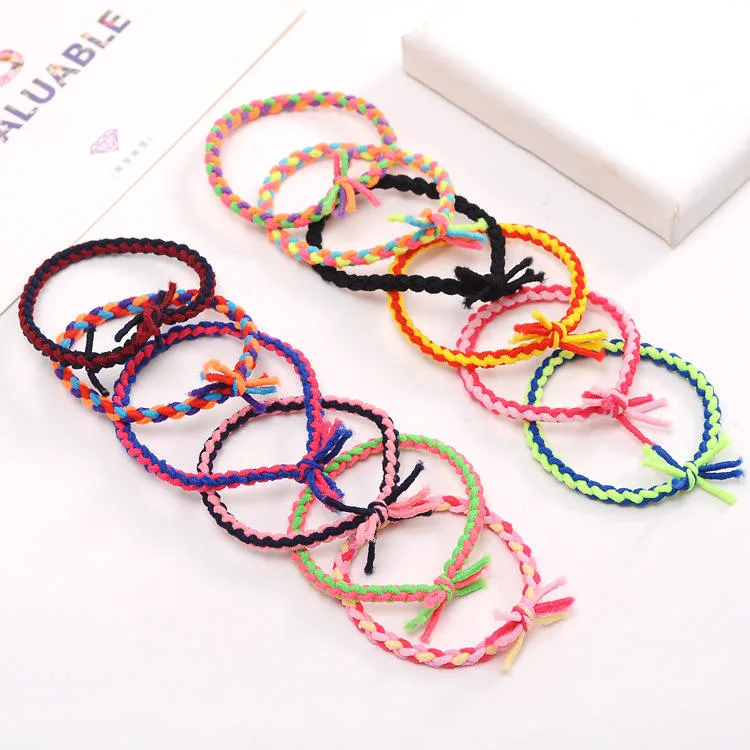 Handmade Rainbow Colored Cute Unicorn Cartoon Animal Charm Elastic Children's Bracelet Sweet Girl Gift