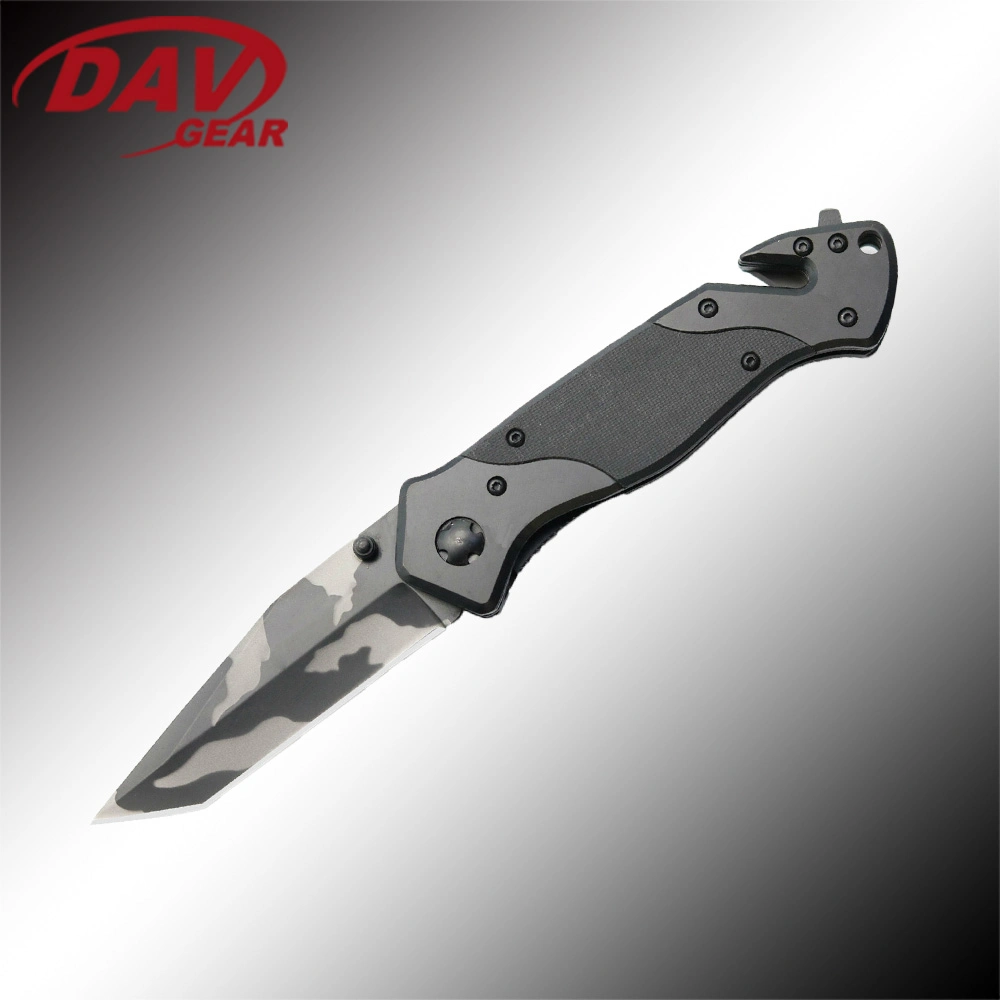 Tactical Series 5 Inch Closed Tactical Pocket Folding Knife with 440 Stainless Steel Blade and G10 Handle for Outdoor Camping Survival Combat and Self Defense