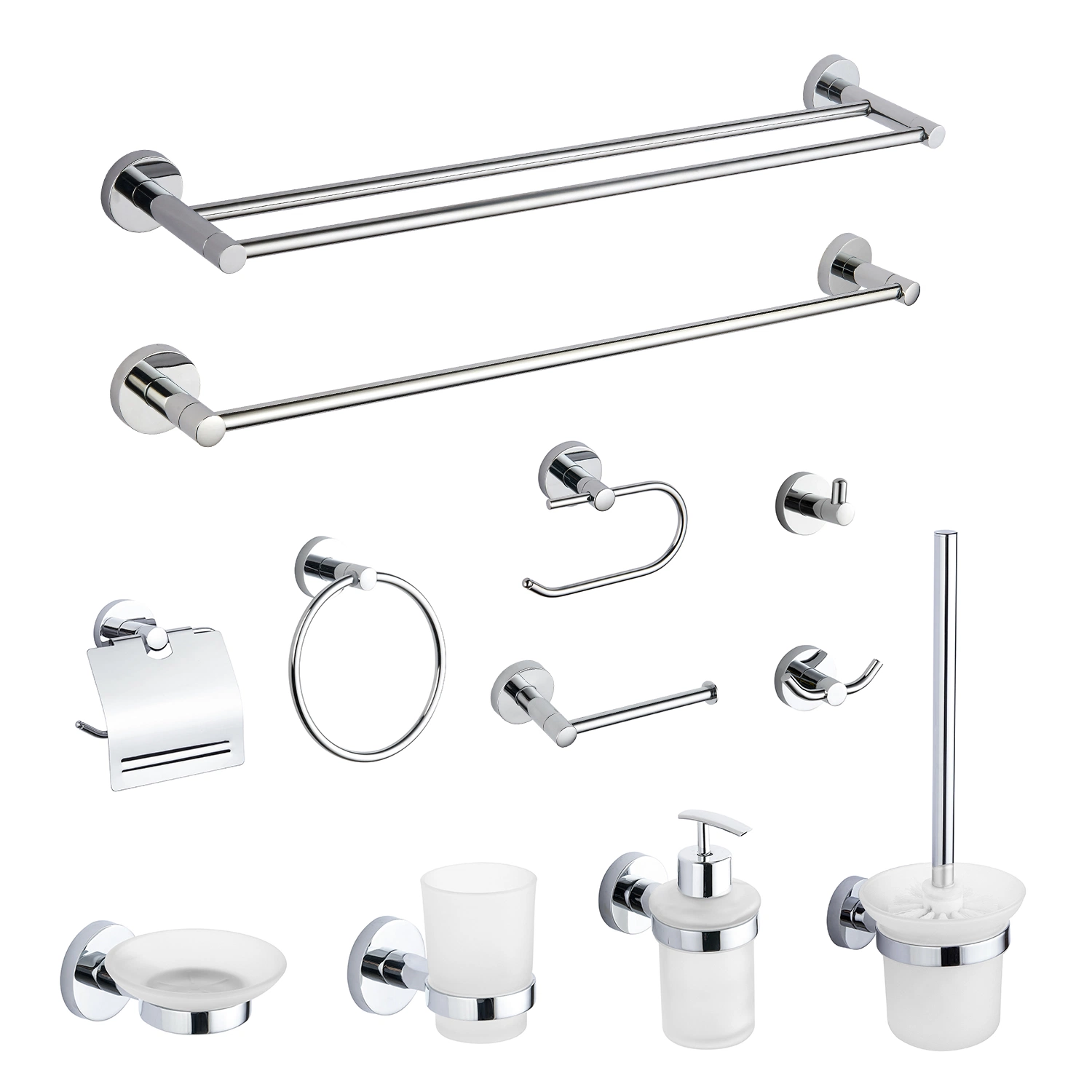 European Design Bathroom Accessories Plate Zinc Alloy Chrome 6 PCS Bathroom Accessories Set