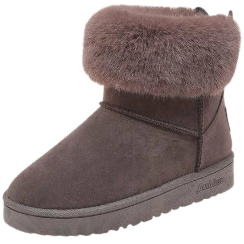 Chuteiras curtas para mulher Nova lã de inverno sapatilhas de algodão quente espessadas Botas de neve para mulher no interior exterior