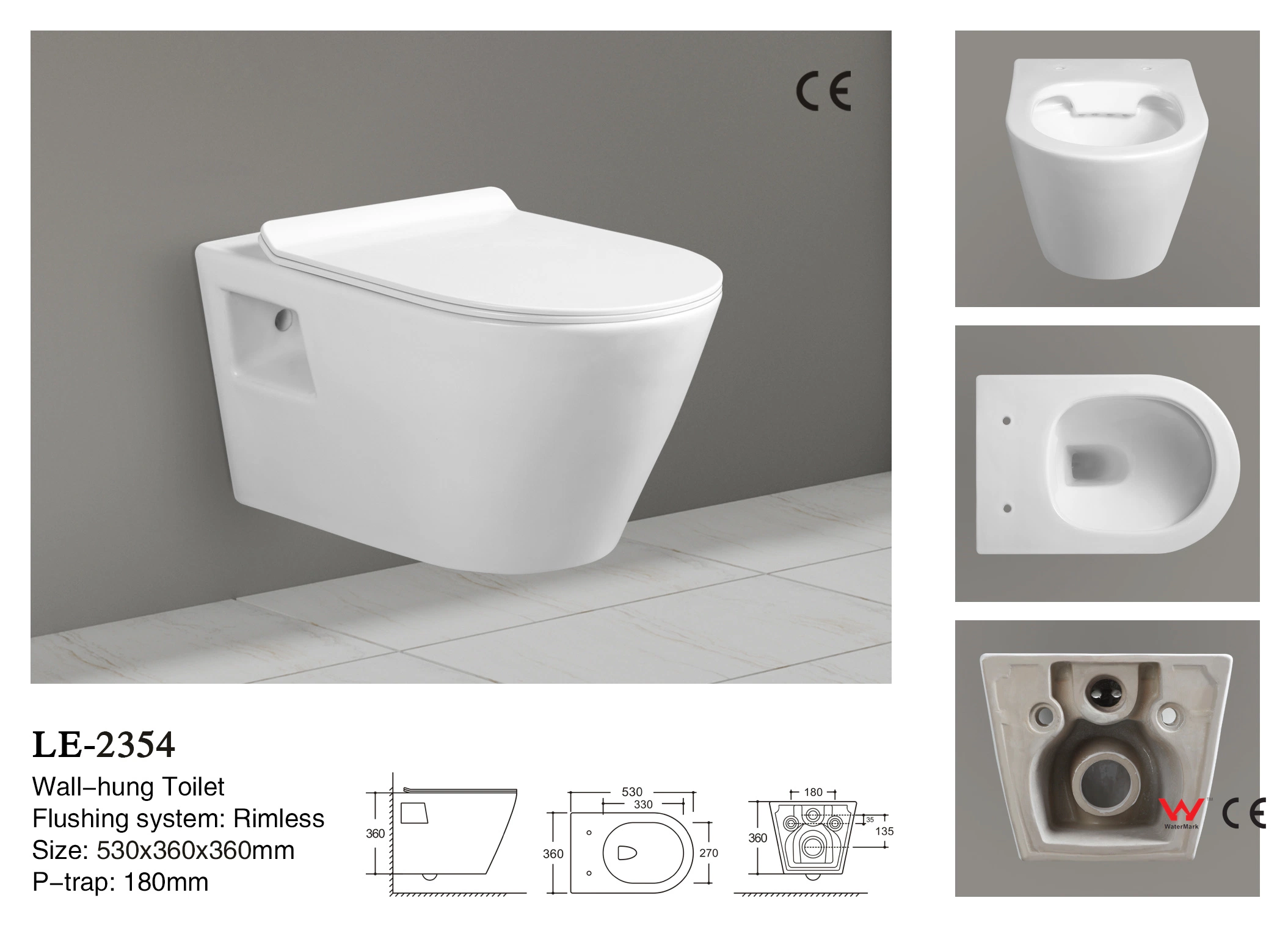 Siphon Flush Sanitary Ware Gold Line One Piece Toilet Marble 848-Utr