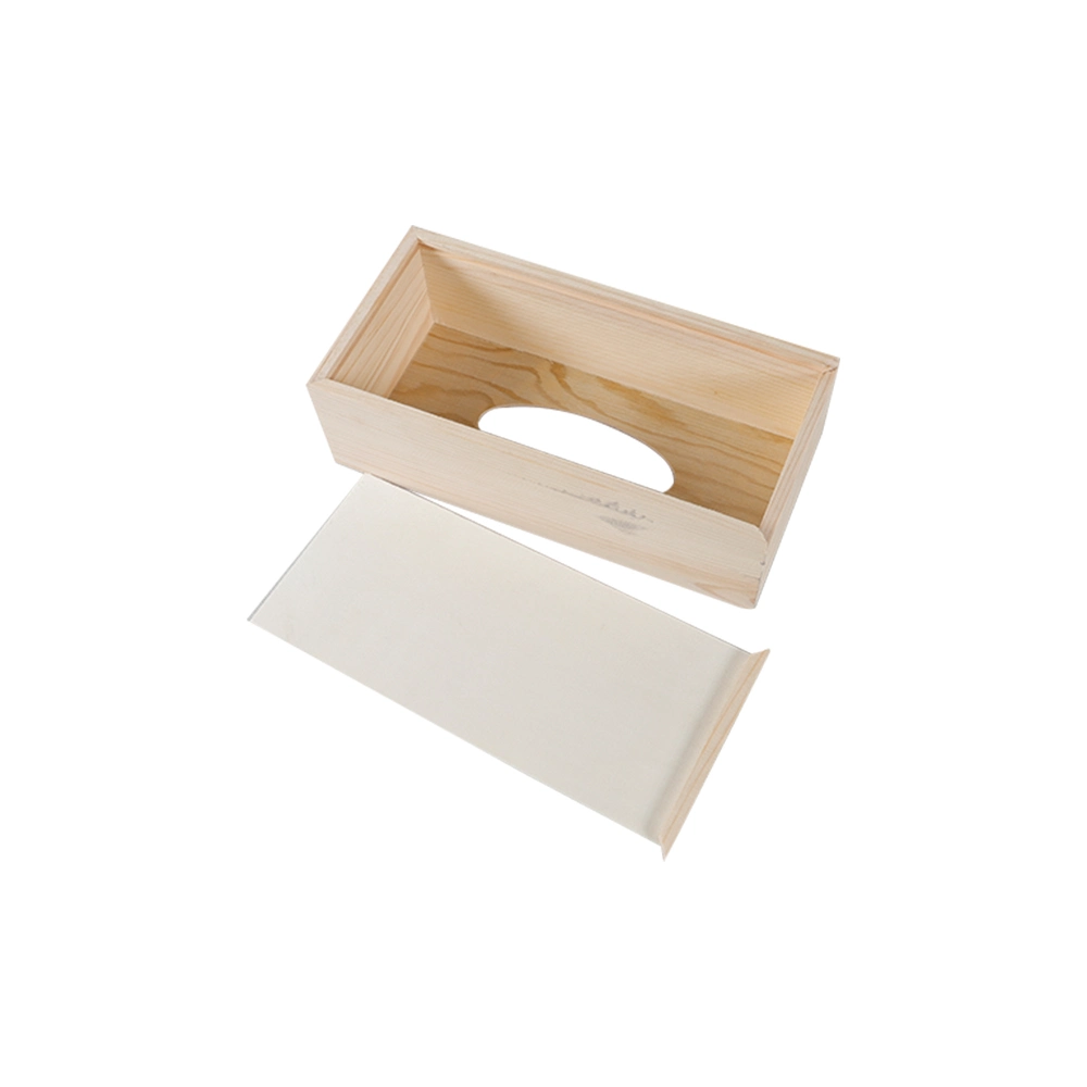 Bambus quadratische Form Tissue Holder für Badezimmer Büro Holzgewebe Halter