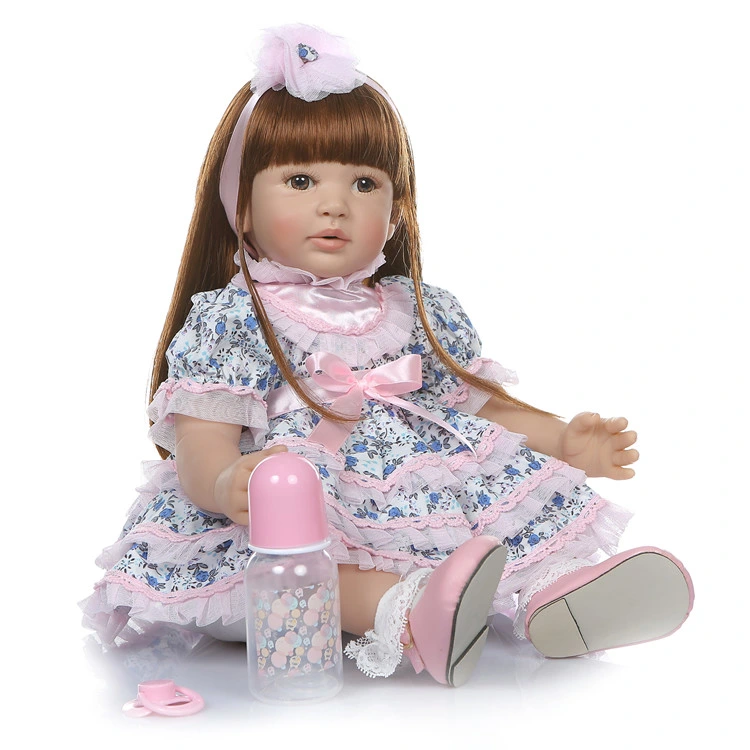 24inch Toddler Reborn Doll Soft Silicone Vinyl Cotton Body Princess Girl Lifelike Baby Doll Detail Painting Christmas Birthday Gift